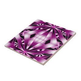 Paarse perspectiefverloopkleur gevulde tekening tegeltje