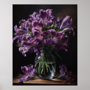 Paarse Peruaanse Lelie Bloemen Art Print Poster