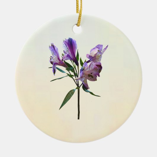 Paarse Peruaanse lelie Keramisch Ornament (Voorkant)