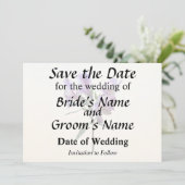 Paarse Peruaanse Lelie Save The Date (Staand voorkant)