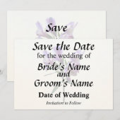 Paarse Peruaanse Lelie Save The Date (Voorkant / Achterkant)