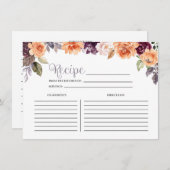 Paarse Perzik Bloemen Herfst Vrijgezellenfeest Rec Informatiekaartje (Voorkant / Achterkant)