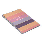 Paarse Perzik Custom Summer Color Block Stripes Notitieboek (Rechterzijde)