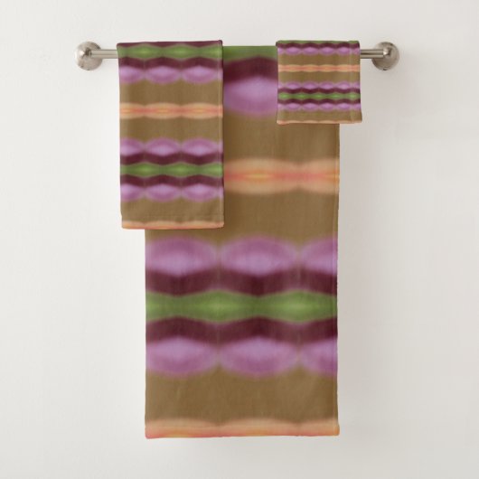 Paarse perzik en beige bad handdoek (Insitu)