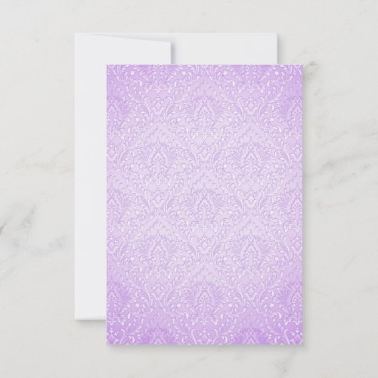 Paarse/perzik vlinder & Damask RSVP kaart (Achterkant)