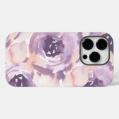 Paarse Perzik Waterverf Bloemen Case-Mate iPhone Case (Achterkant (horizontaal))