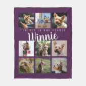 Paarse PET-fotocollage Geheugennaam Fleece Deken (Voorkant)