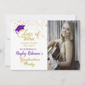 Paarse Pet Fotogradatiepartij Uitnodiging (Voorkant)