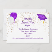 Paarse Pet Fotogradatiepartij Uitnodiging (Achterkant)