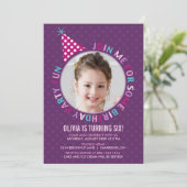 Paarse Pet Kinderen Birthday Party - Uitnodiging (Staand voorkant)