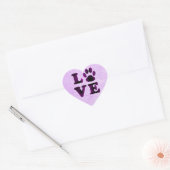 Paarse Pet Paw-printers Dog of Cat-Stickers Hart Sticker (Envelop)