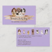 Paarse Pet Sitter Boutique Grooming Dogs Visitekaartje (Voorkant / Achterkant)