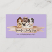 Paarse Pet Sitter Boutique Grooming Dogs Visitekaartje (Voorkant)