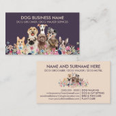 Paarse Pet Sitter-honden Visitekaartje (Voorkant / Achterkant)