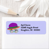 Paarse Pet Stijlvolle Smart Jazz Retouradreslabel Etiket (Insitu)