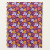 Paarse Petal Pattern Spiral Journal Planner (Voorkant)
