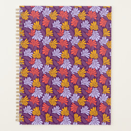 Paarse Petal Pattern Spiral Journal Planner