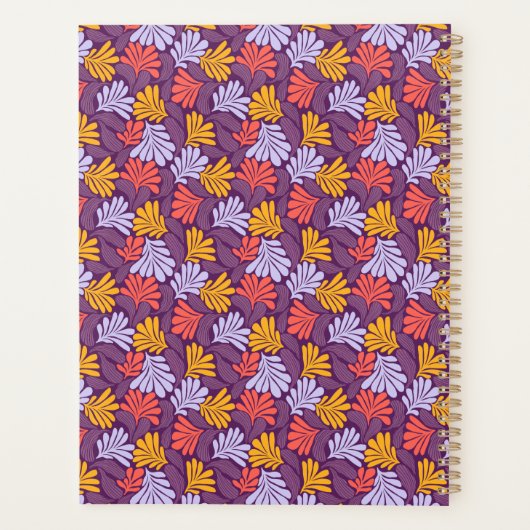 Paarse Petal Pattern Spiral Journal Planner (Achterkant)