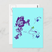 Paarse Petals Briefkaart (Voorkant / Achterkant)