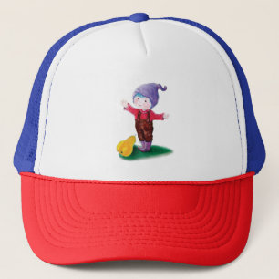 Paarse Petten kabouter met blauw haar en peer