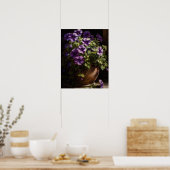 Paarse Petunia Bloemen Art Print Poster (Keuken)