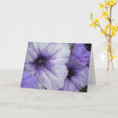 Paarse Petunia Bloemen Floral Art Note Kaart (Gele Bloem)