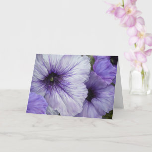 Paarse Petunia Bloemen Floral Art Note Kaart