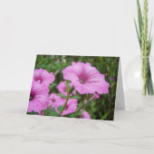 Paarse Petunia Bloemen & Groen Bladgroen Kaart (Voorkant)
