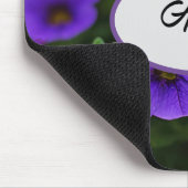 Paarse Petunia-bloemen met naam Muismat (Hoek)