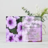 Paarse Petunia Bridal Shower-uitvindingen Kaart (Staand voorkant)