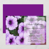 Paarse Petunia Bridal Shower-uitvindingen Kaart (Voorkant / Achterkant)