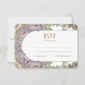 Paarse Petunia Bruiloft RSVP Plaats  Nouveau Kaart (Voorkant)