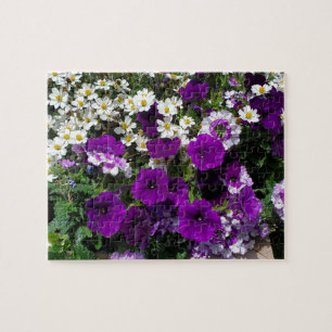 Paarse petunia legpuzzel