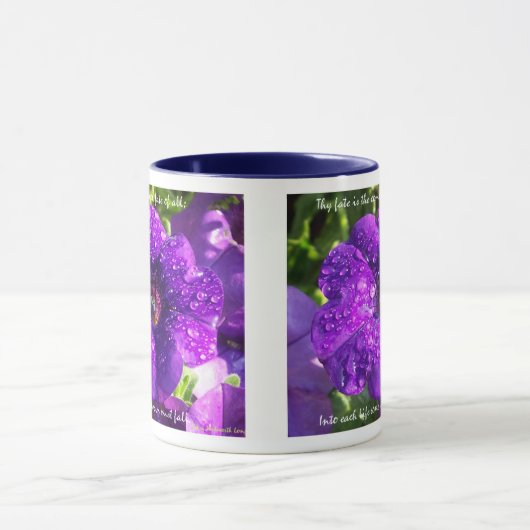 Paarse Petunia-Mok met Citaat Mok (Midden)