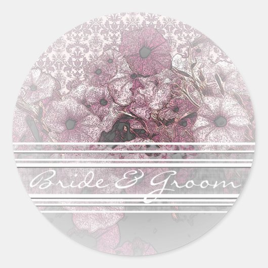 Paarse petunia op elegante witte gradiënt Stickers (Voorkant)