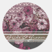 Paarse petunia op elegante witte gradiënt Stickers (Voorkant)