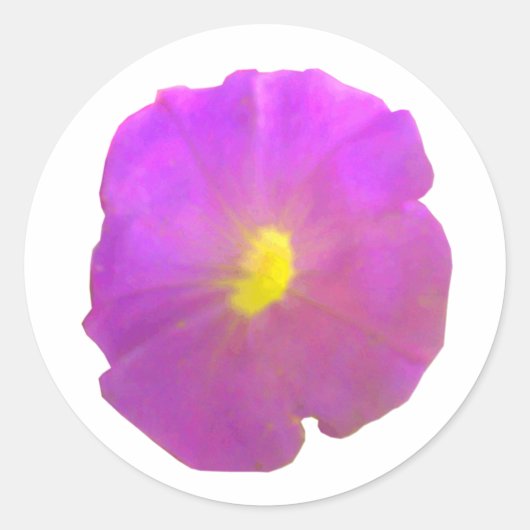 Paarse Petunia Ronde Stickers (Voorkant)