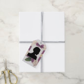 Paarse petunia rouwlintlabel cadeaulabel (Met Touw)