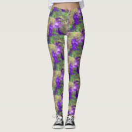 Paarse Petunias Abstract Leggings