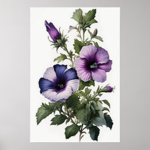Paarse Petunia's Bloem Kunstprint Poster