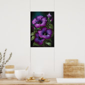 Paarse Petunias Bloemen Art Print Poster (Keuken)