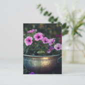 Paarse Petunia's Briefkaart (Staand voorkant)