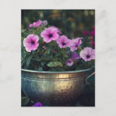 Paarse Petunia's Briefkaart (Voorkant)