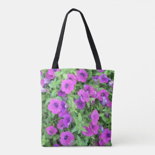Paarse Petunias Canvas tas (Achterkant)