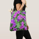 Paarse Petunias Canvas tas (Dichtbij)