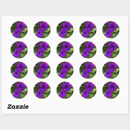 Paarse Petunias - Envelop Stickers (Vel)