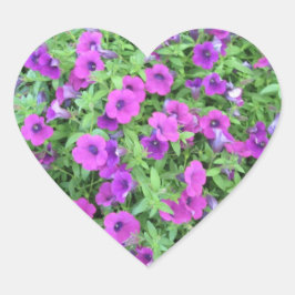 Paarse Petunias Stickers - Set van 20
