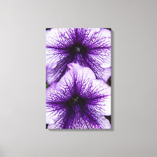 Paarse Petunias Triptych Wall Art Canvas Afdruk