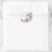 Paarse Petunias Waterverf Bloemen Dank u Ronde Sticker (Tas)