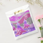 Paarse peutertas winterbomen bedankzakje (Gezegeld)